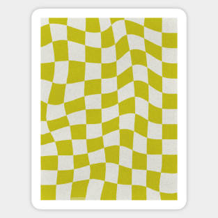 Groovy Waves and Squares - Lime and White Sticker